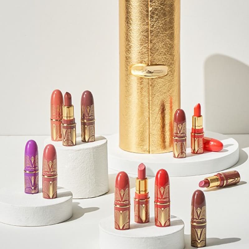 

[MAC] 2024 Holiday Golden Girls Mini Lustreglass Lipstick Volt X 12
