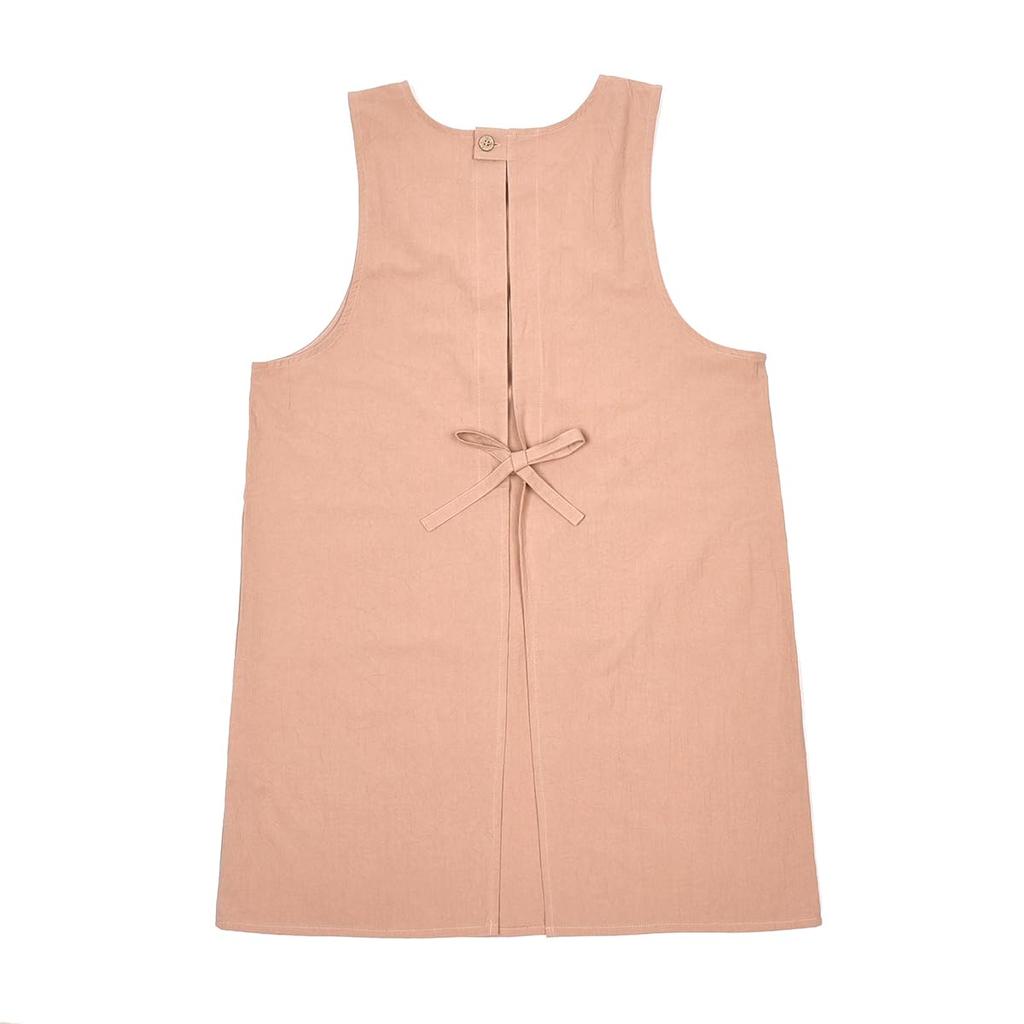 Sewing Washer Pintuck Light [Kusuguru Japan] Apron, Apron, K103-12, Brown, M-L