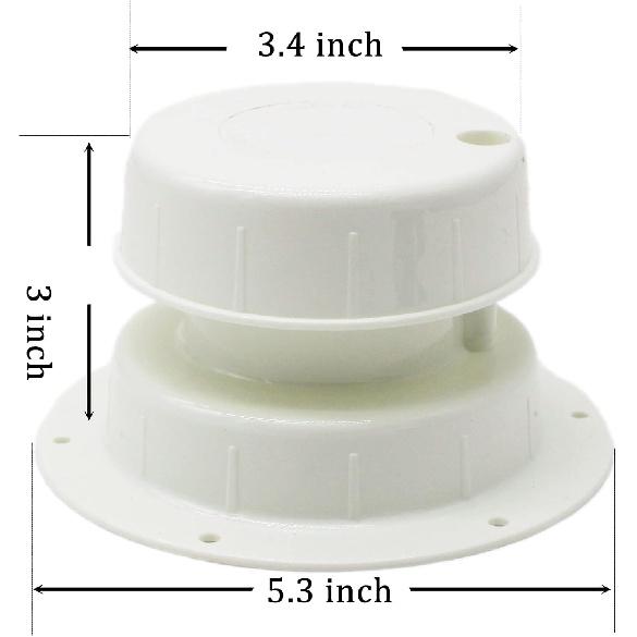 X-Haibei RV Plumbing Vent Cap Roof Sewer Cover Camper Vent Cap Replacement White Plastic for Trailer 1 to 2 3/8 inch O.D. Pipe with Screws