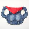Handsome Pet Cat Small Puppy Dog Clothes Spring Autumn Winter Denim Vest Red Hat Jacket