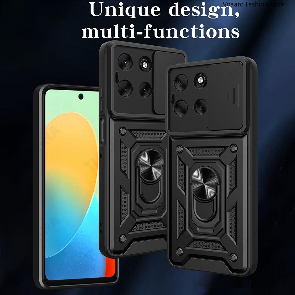 Armor Funda für Motorola Moto G56 G86 G05 G15 G75 G35 G55 G85 Edge 60 Pro 50 Ultra Fusion S50 Neo Hülle Magnetischer Ringständer Abdeckung