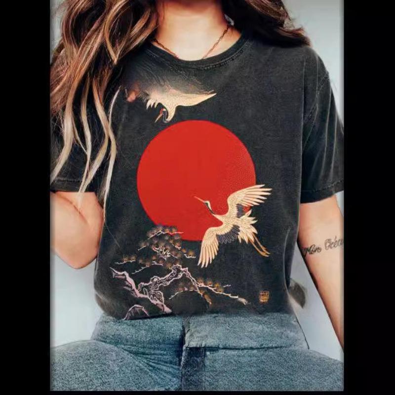 Женская европейская и американская весенне-летняя новая свободная женская футболка с 3D цифровой печатью S