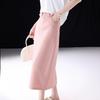 Demana Women's Pure Cotton Crossover Waist Straight Skirt