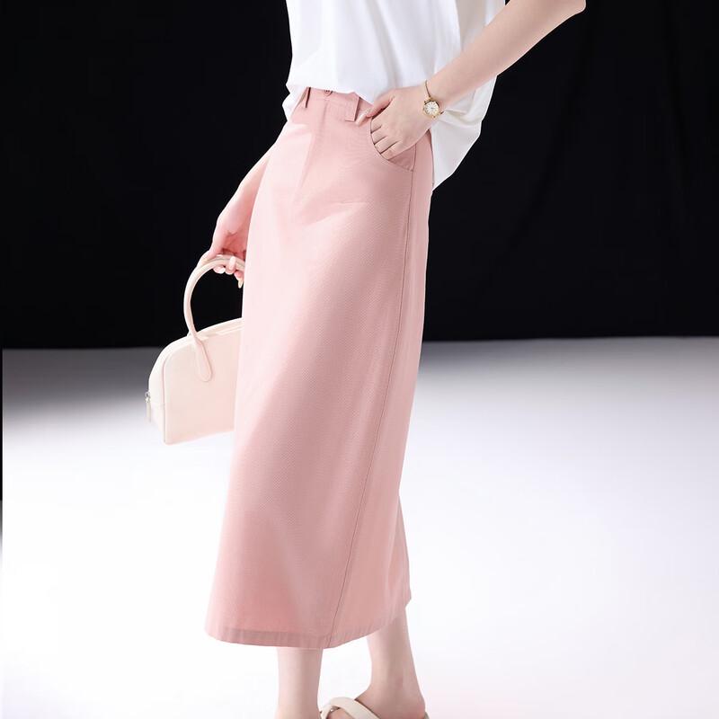 Demana Women's Pure Cotton Crossover Waist Straight Skirt