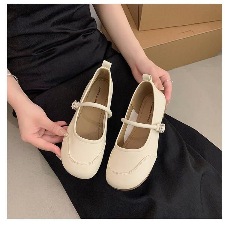 Autumn Wind Autumn Ladies Korean Shallow Mouth Silver Flat Single Shoes Female Gentle Mary Jane Shoes Female Shoes