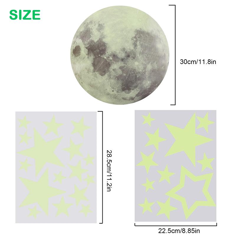 435Pcs/Set Luminous Moon Star Wall Sticker For Kids Bedroom Ceiling Home Decoration Diy Decal Glow In The Dark Wallpaper Mural