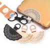 Chinese Style Metal Phone Patch Fan Shaped Phone Card Clip Luxury Phone Lanyard Gasket  Replacement