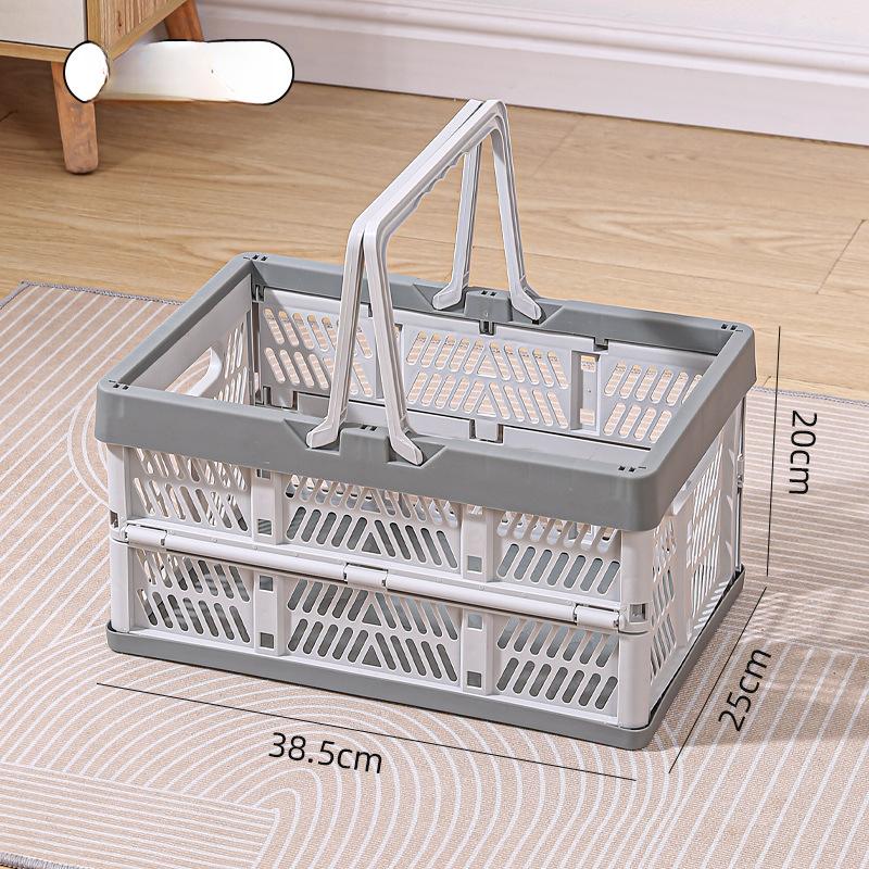 Foldable Storage Basket, Shopping Cart, Utility Crate, Large Capacity Organizer for Groceries, Picnic, Supermarket