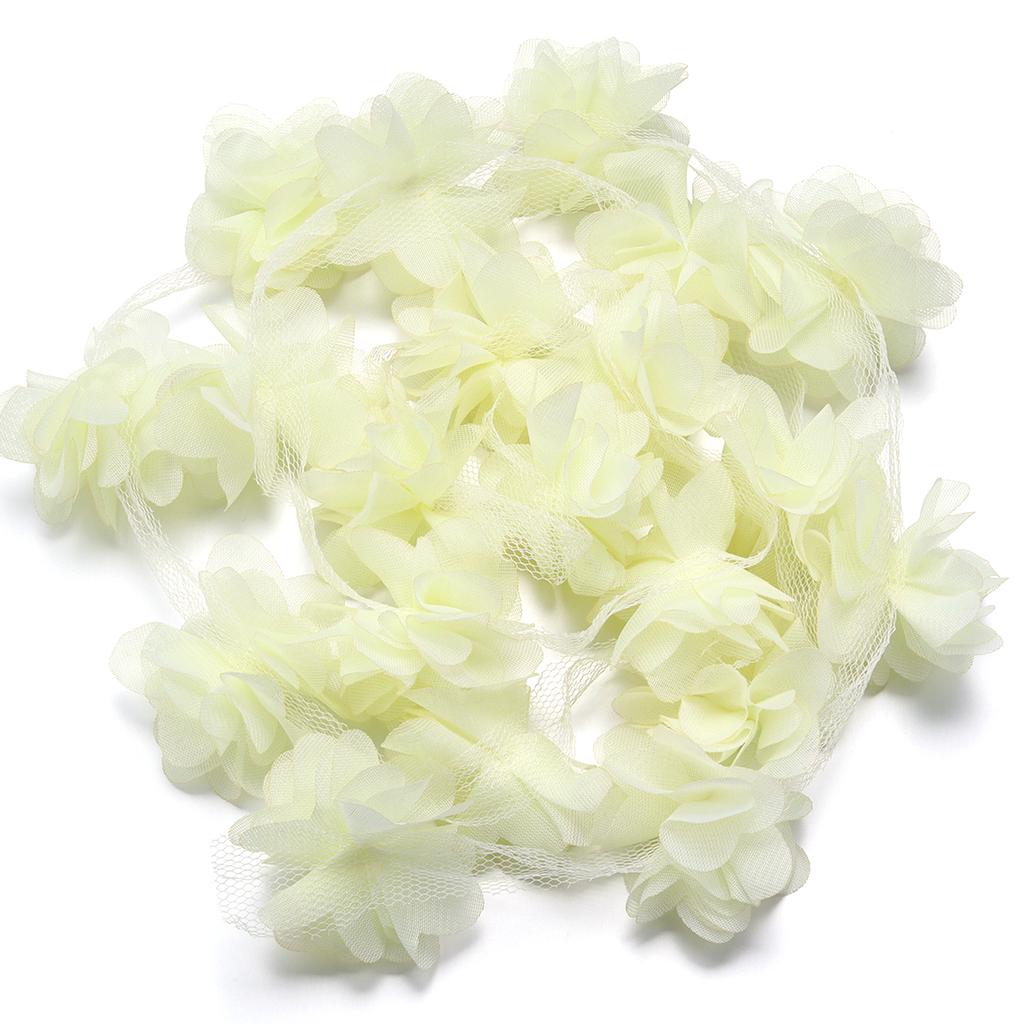 20pcs 5.5cm Chiffon Cluster Flowers Colorful Artificial Flowers For DIY Wedding Party Lace Trim Clothing Gifts Decor Accessories