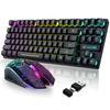 Wireless Gaming Keyboard and Mouse Set for USB Dual LED Full Key 3800mAh 2400 Ergonomic Compatible with Windows MACOS and Japanese Instruction Manual