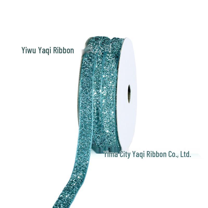 1cm Flocked Ribbon for Gift Wrapping & Costume Decoration - Non-Elastic, Shiny Woven Design