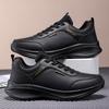 Autumn and Winter Versatile Black Shoes New Leather Sneakers Waterproof and Non-slip Running Shoes Casual Shoes Travel Shoes
