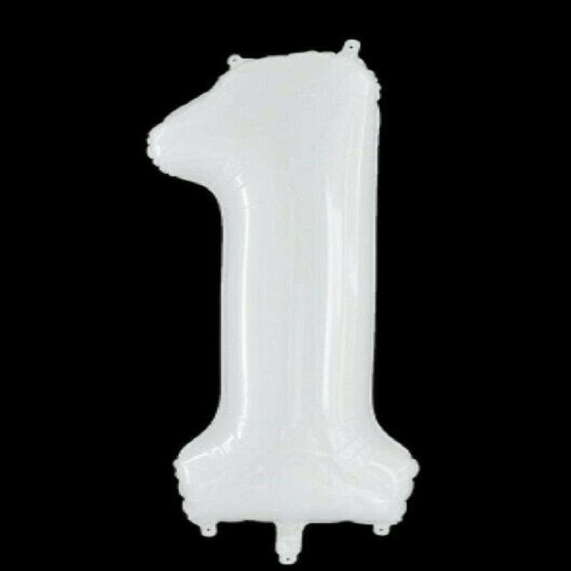 Large 40" White Giant Number Age Foil Balloons Helium Air Happy Birthday Party
