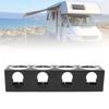 RV Spice Rack Organizer Aluminum Alloy Space Saving Quiet Use Kitchen Spice Holder Rack Organizer for Caravan Campervan Black 4 Holes