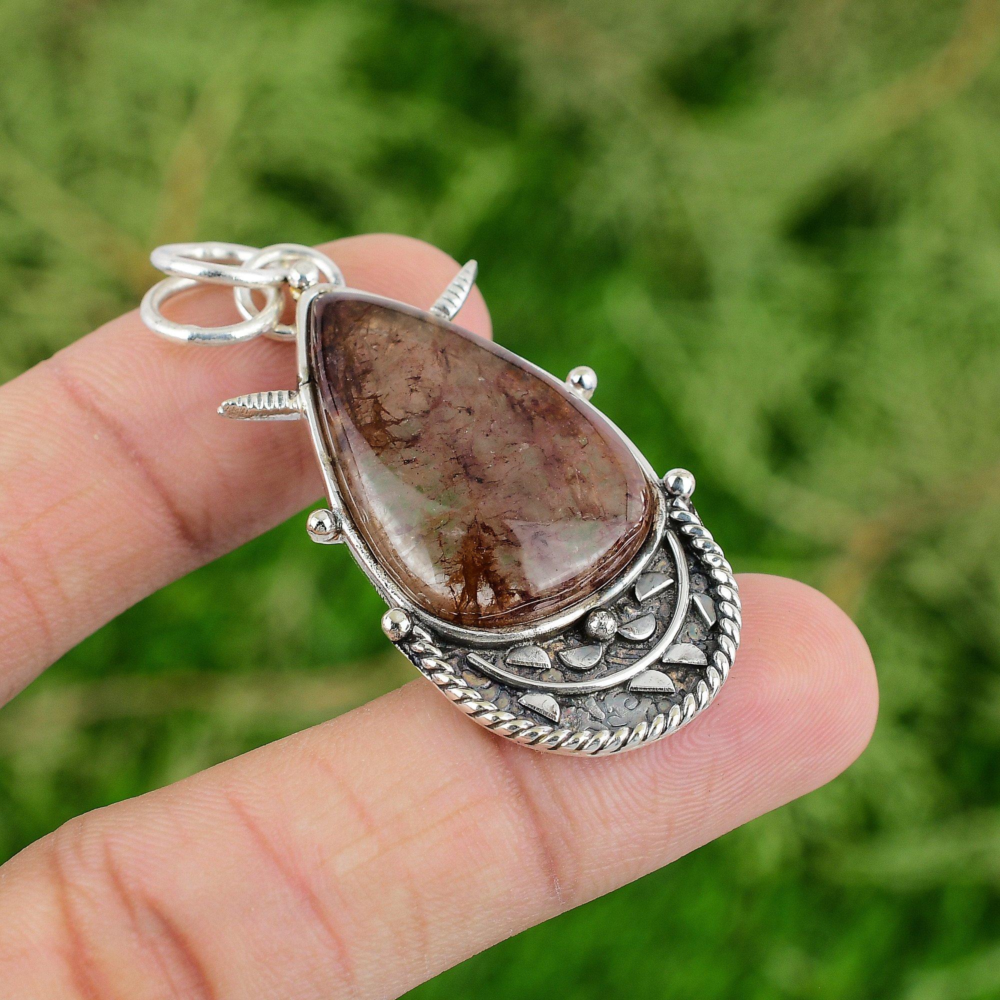 

Daughters Day Sale Sterling Silver Elestial Quartz Stone Trendy Pendant Jewelry