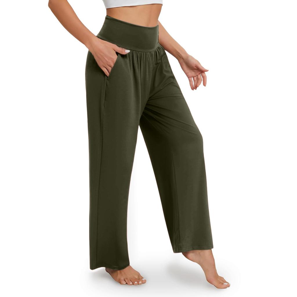 Women's Casual Elastic Waist Trousers -color Comfortable Wide Leg Pants