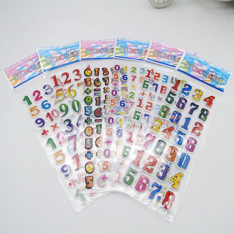 10 Sheets Letters Numbers 3D Puffy Stickers English Alphabet Birthday Festival Gift for Adult Boy Girl Scrapbook Decoration