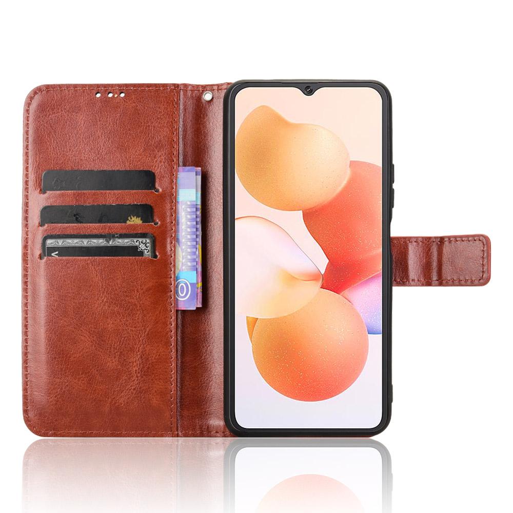 

For Cubot A10 Case Crazy Horse Texture PU Leather Phone Wallet Cover Gold