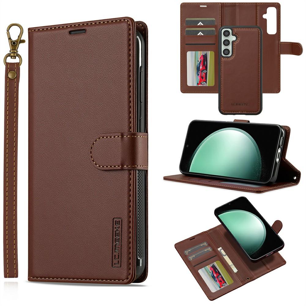 

LC.IMEEKE L2 Series for Samsung Galaxy A56 5G Case PU Leather Wallet Detachable Magnetic Phone Cover Brown