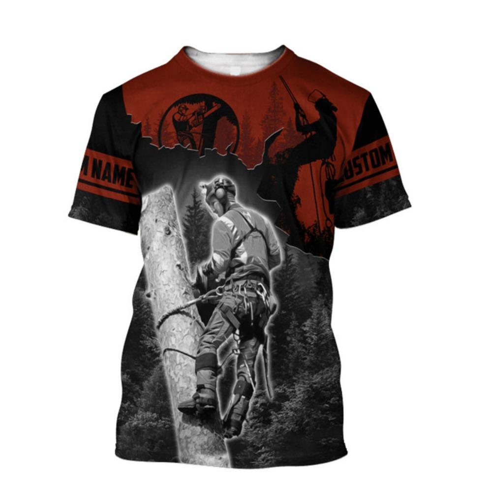 Lumberjack Summer Pánské rychleschnoucí tričko s 3D potiskem, venkovní volný střih, módní, osobnost, velká velikost, krátký rukáv, kvalitní tričko