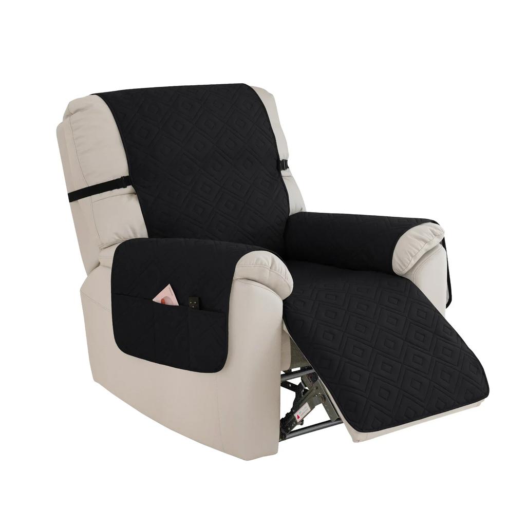 1 Seater Recliner Sofa Cover Anti-Slip Lounge Chair Cover Dog Pets Kid Dustproof Quilted Single Armchair Slipcover Hotel Home