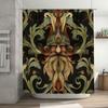 Luxurious Green Floral Shower Curtain: Decorate Your Bathroom with this Beautiful Fabric Print featuring a Stately Figure