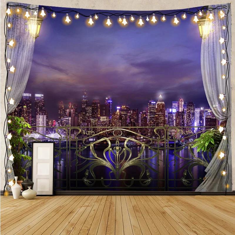 Garden Botanical Floral Tapestry Nature Scenery Tapestry Landscape Classroom Tapestries Wall Hanging for Living Room Dorm Office