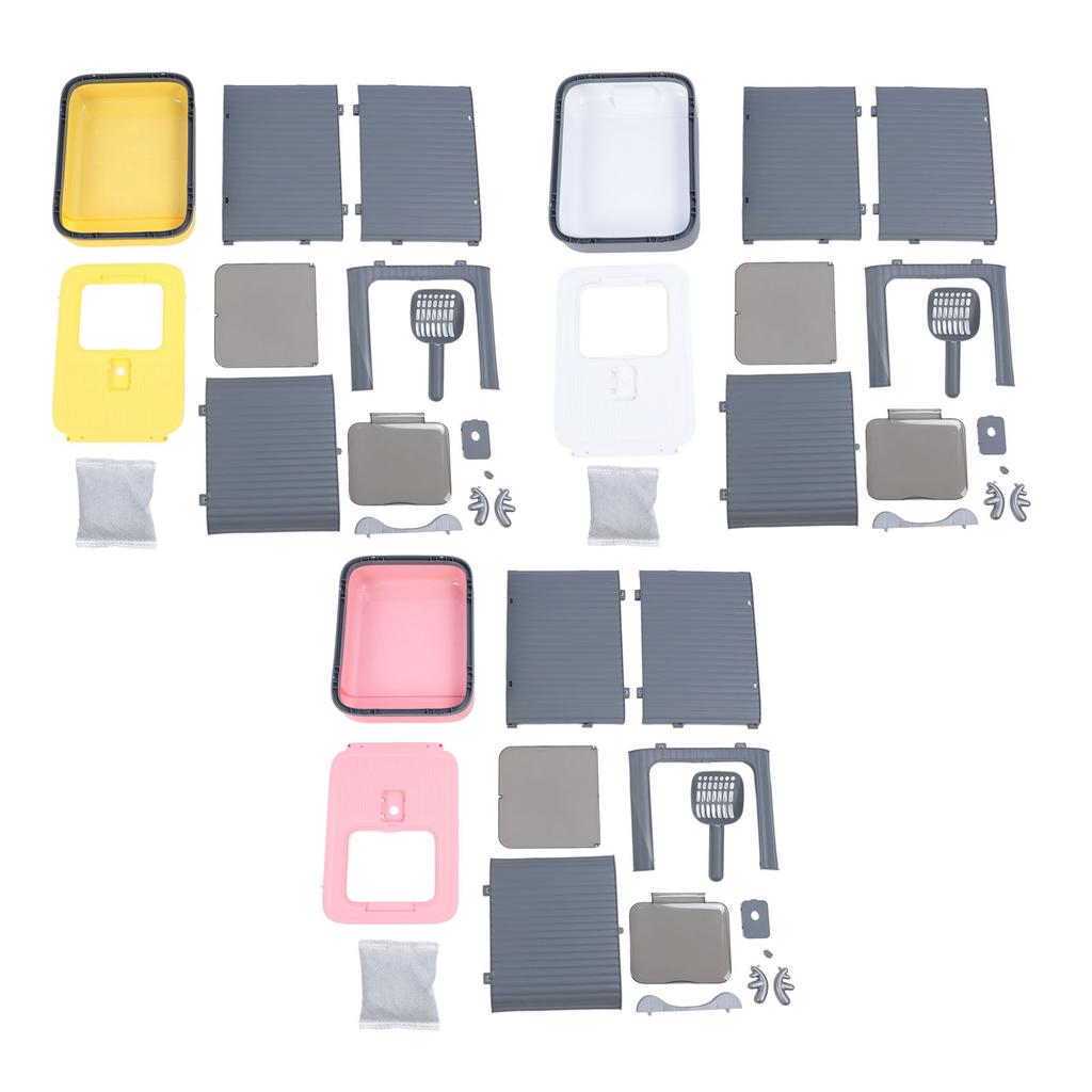 Enclosed Cat Litter Box Large Capacity Top Entry Odor Control Plastic Covered Kitty Litter Box for H