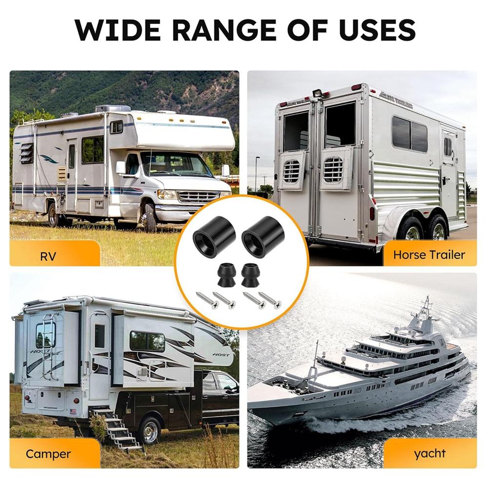 2 Pack/ 4 Pack Trailer Door Holder Kit, Low Profile Rubber Black Trailer Door Holder Bumper Fits For Most RV Trailer