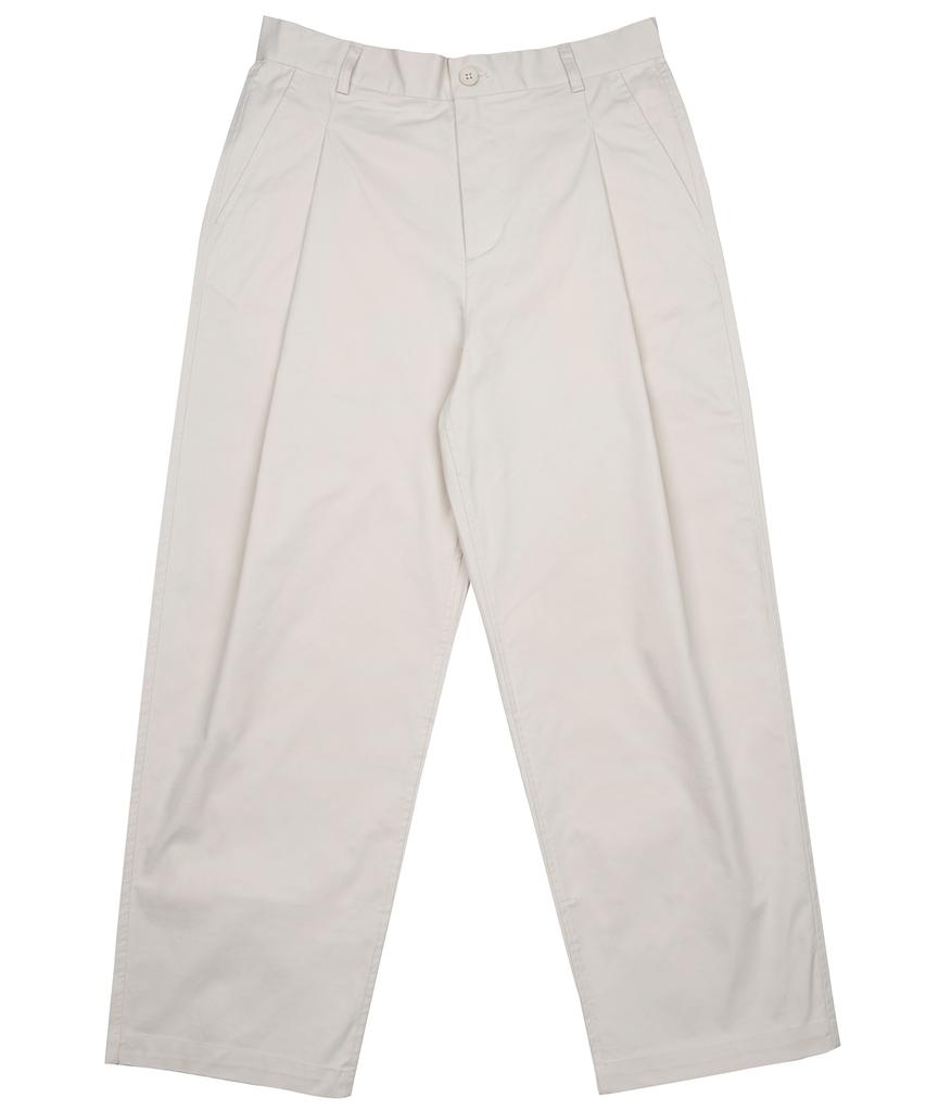ZNOTHER One-Pleat Cotton Pants Cream