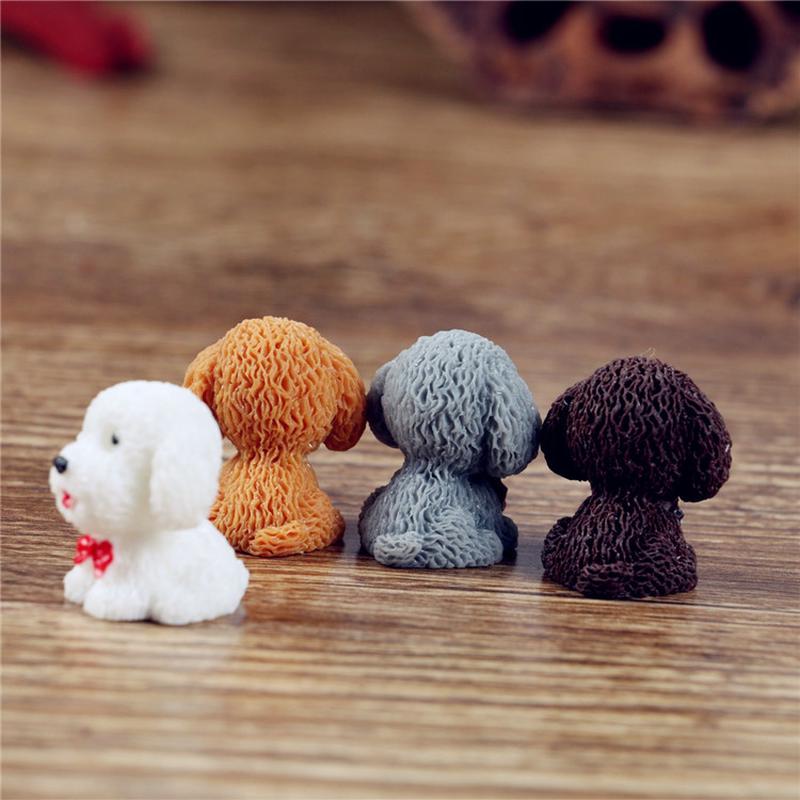 4pcs/ Lot Creative Decoration Micro Landscape Resin Crafts Mini Dog Simulation Animal Crafts