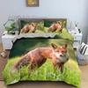 Animal Fox Bedding Set King Queen Size 3D Lovely Orange Fennec Fox Duvet Cover For Kids Teens Adults Bedroom Decor Quilt Cover