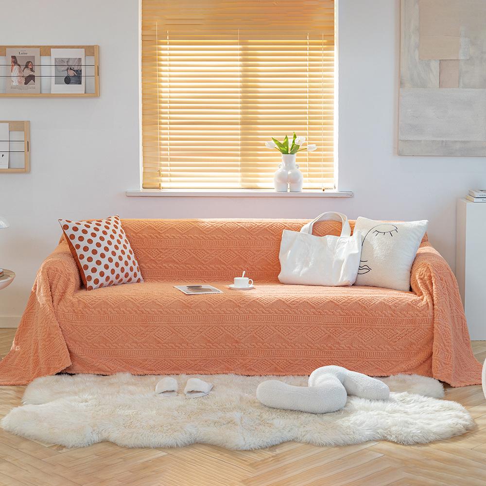 Осень и Зима Плюшевый Трехмерный Жаккардовый Шу Хлопковый Бархат Диванное Полотенце — фото 3