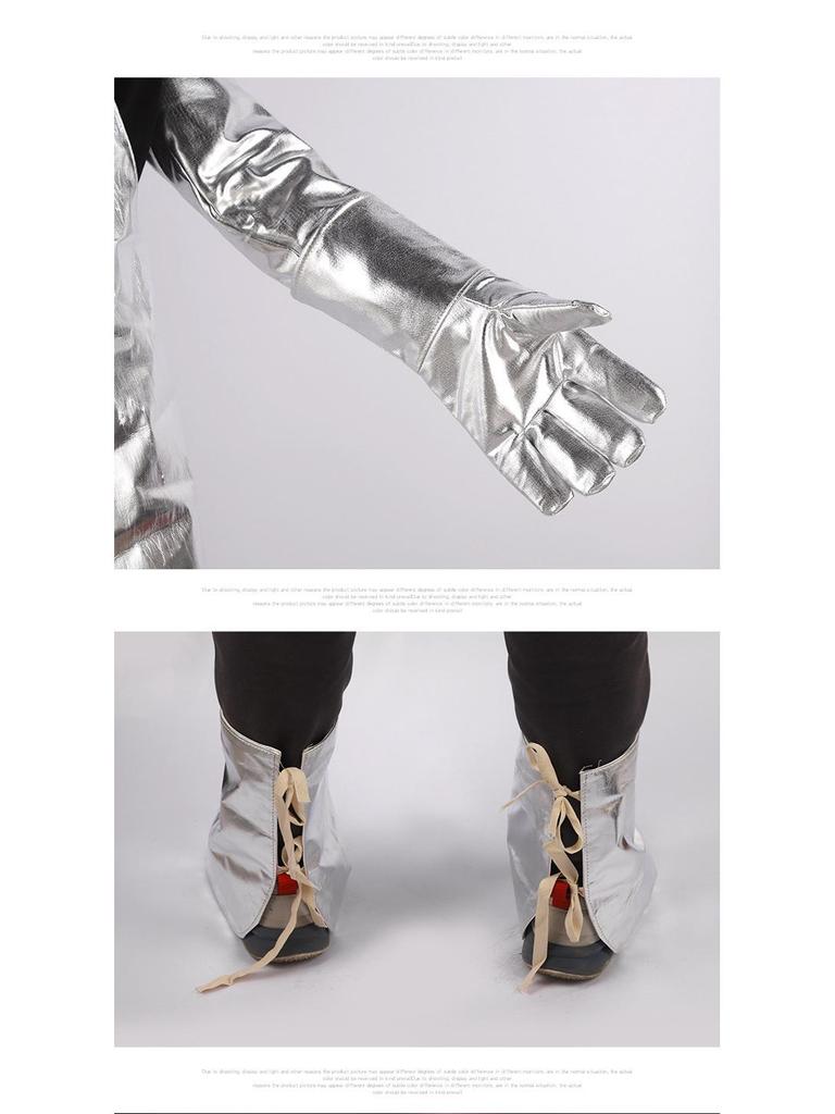 Aluminum Foil Heat-Resistant Protective Gear: Fireproof Apron, Leg Guards, Gloves, and Sleeves for High-Temperature Aluminum and Steel Work.