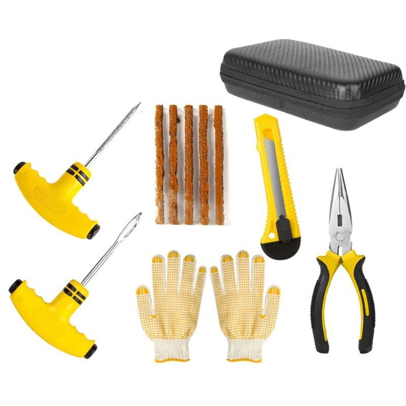 

7Pcs Fixing Rubber Repair Strip for Puncture Car Accessories Bike Tire Repair Kit Tire Strips Stirring Glue Repair Tool Kit