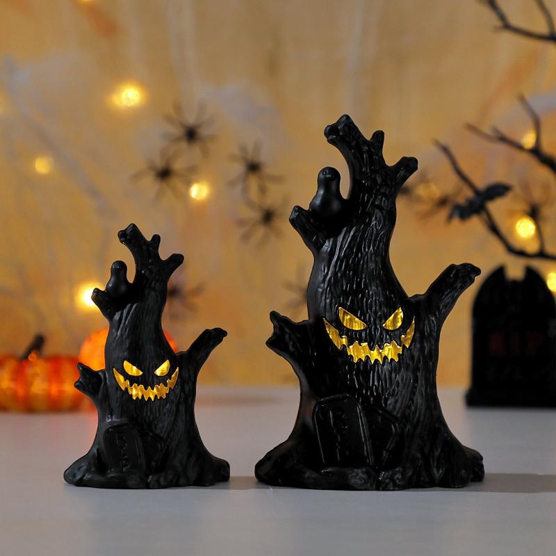 Halloween Decoration Ghost Tree Led Night Glow Ghost Lantern Ghost Face Tree Stump Lantern Festival Atmosphere Horror Decoration