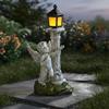 Roman Pillar Angel Statue Weather Resistant Column Night Light for Yard, Patio Left
