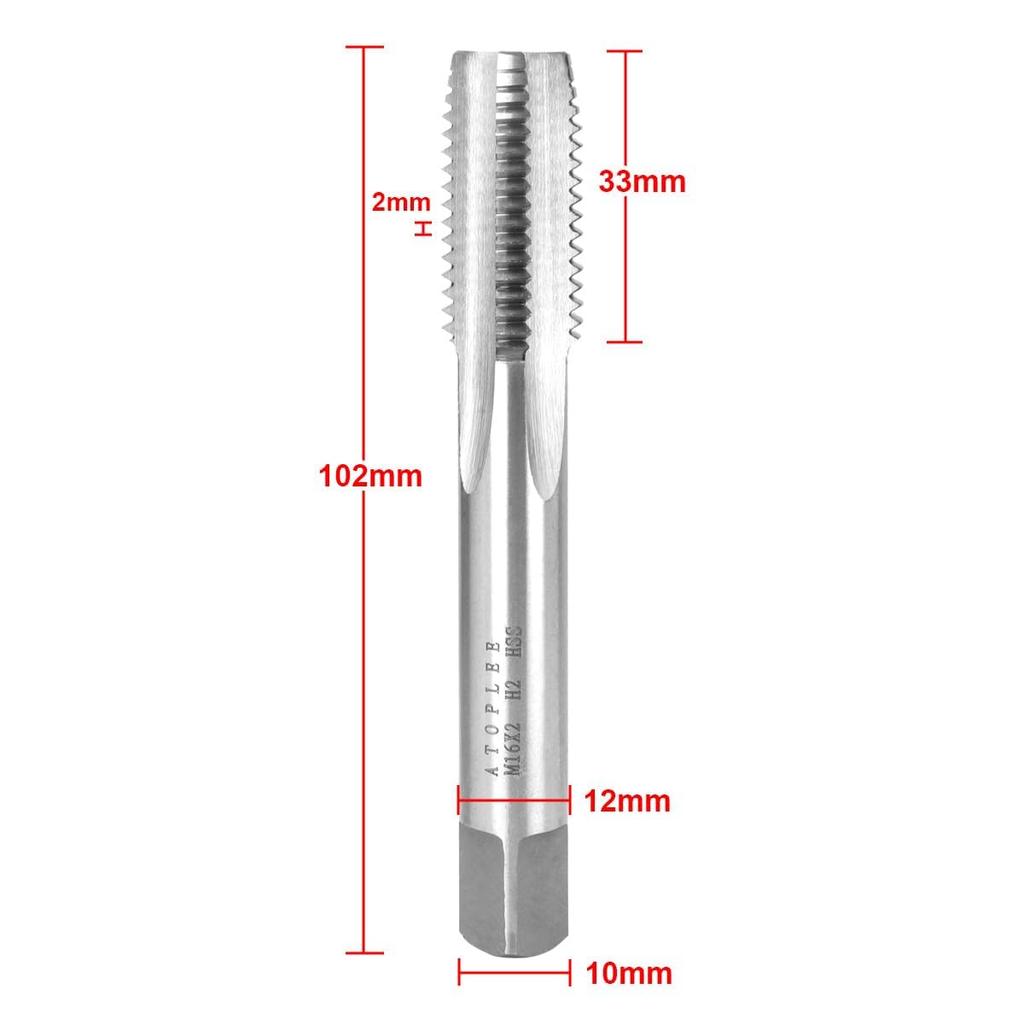 ATOPLEE Metric Thread Tap, M16 HSS 6542 Right-Hand Thread Tap (M16x2.0)