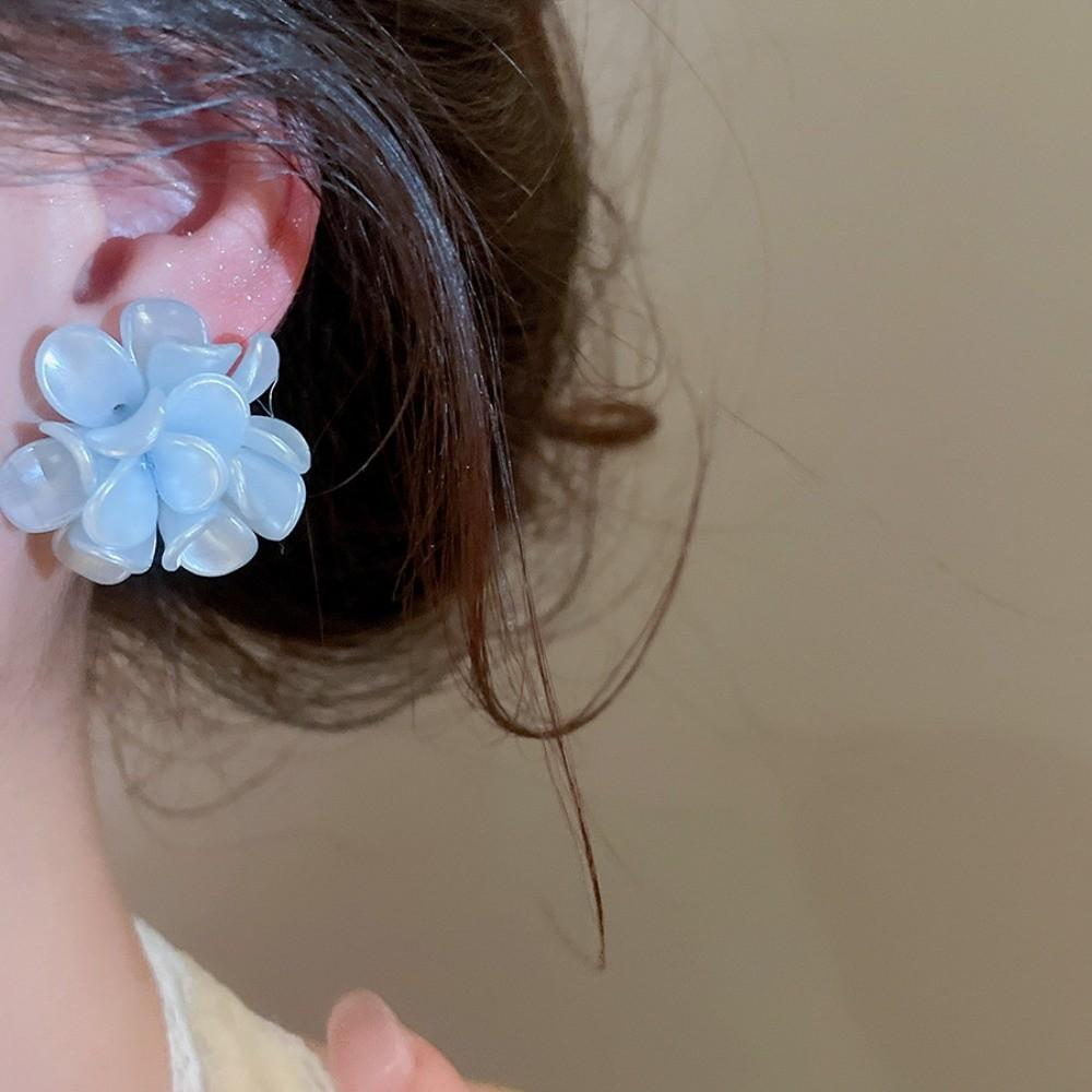 5 Pairs Floral Acrylic Flower Stud Earrings Pearl Korean Style Earrings  Spring Summer