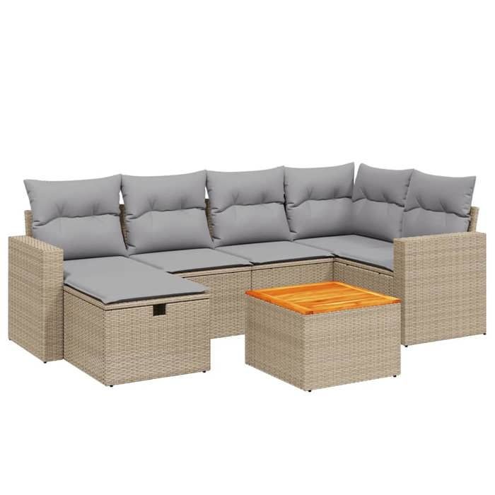 VidaXL Garden Lounge Set with Cushions 7 Pcs, Patio Sofas, Patio Furniture Set, Outdoor Furniture, Mix 3264839