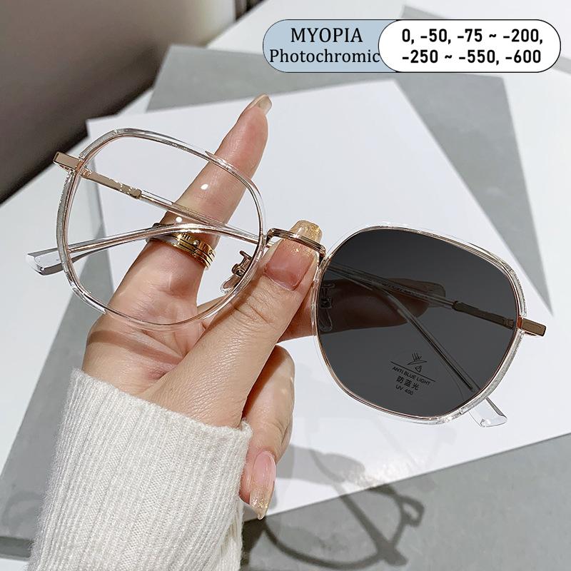 Fashion Anti-Blue Light Myopia Glasses Oversized Frame Cat Eye Glitter Presbyopic Custom Nearsighted Eyewear Men Women Optical