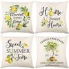 New Spring and Summer Pillow Cases Linen Yellow Lemon Truck Print Home Pillow Cushion Combination