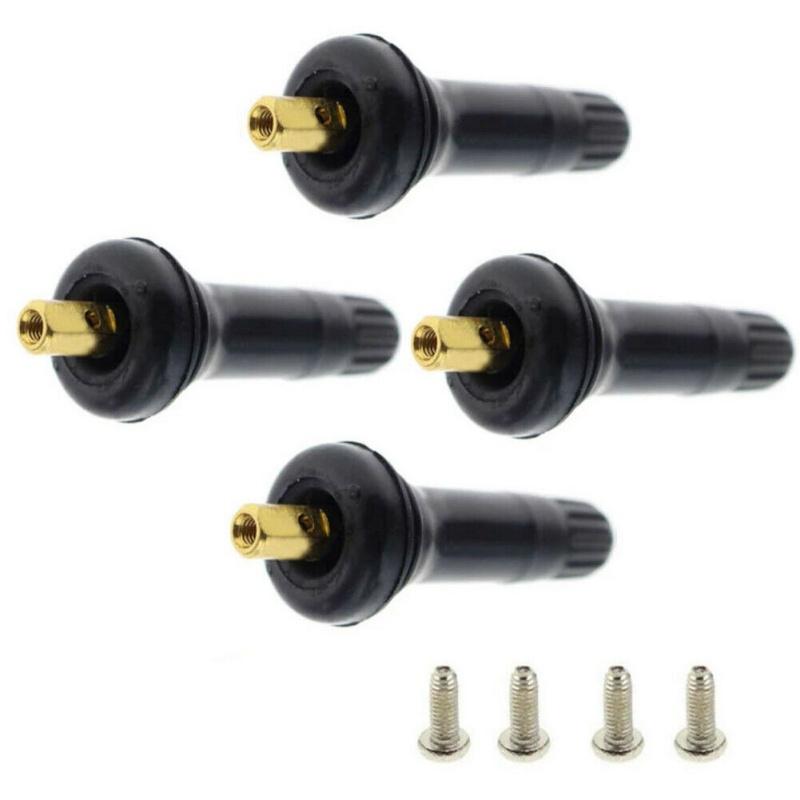 4 Pcs For GM Buick Ford Encore Cadillac Chevy Pontiac Rubber Valve Stems Tire Pressure Sensor Service Replacemen Repair Kit TPMS