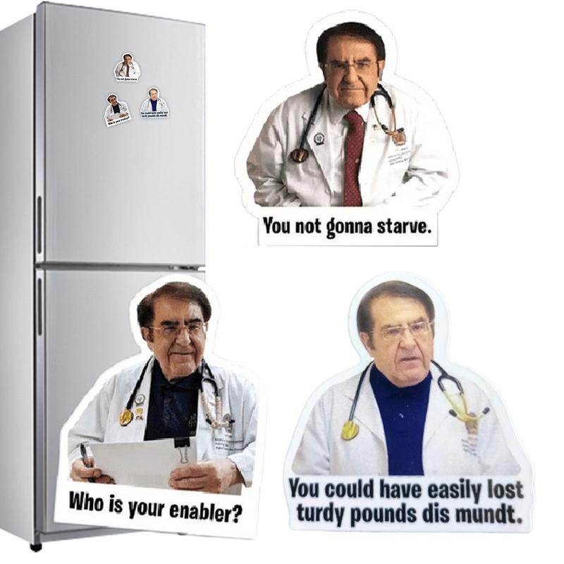 3 STUKS Creatieve Koelkastmagneten Grappig Cadeau Souvenir Persoonlijkheid Dr. Nu Gewichtsverlies Richtlijnen Sticker Koelkast Decoratieve Magneten