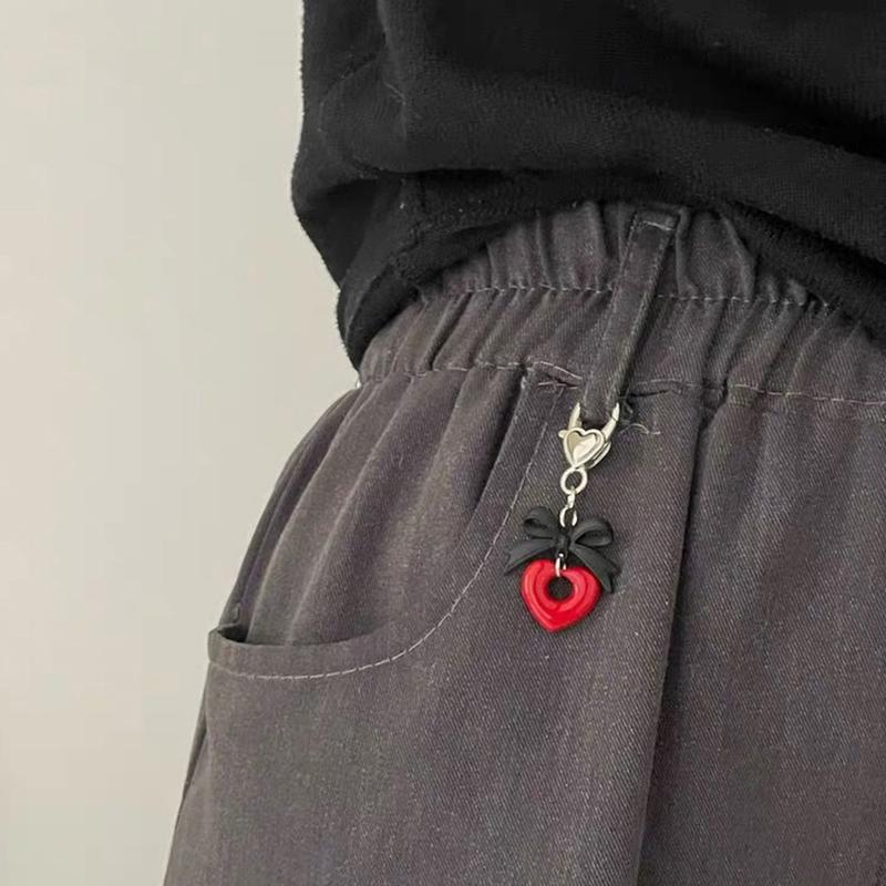 Y2K Aesthetic Bow Heart Keychain Cute Vintage Bowknot Keyring Car Key Holder Bag Pendant Decoration For Girls Gifts