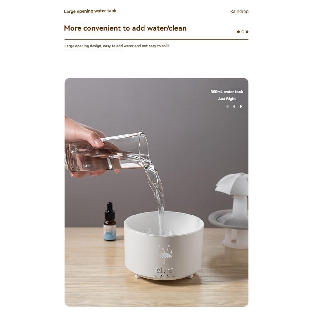 A60P Raindrop Humidifier For Bedroom Large Room Air Humidifiers & Aromatherapy Diffuser Quiet Humidifier With Light