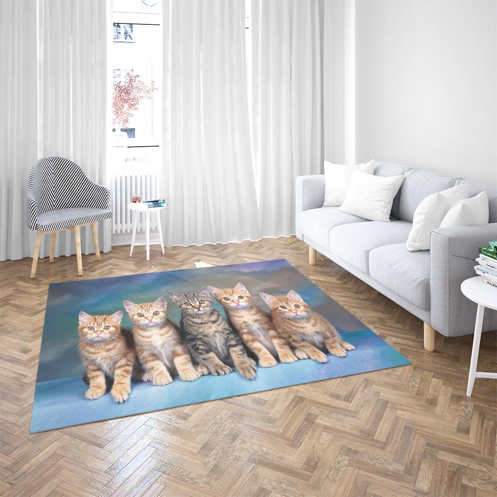 Black and White Cat Carpet Soft Non-Slip Living Room Bedroom Floor Mat Large Area Rug Easy To Clean 3D Carpets Home Decoration