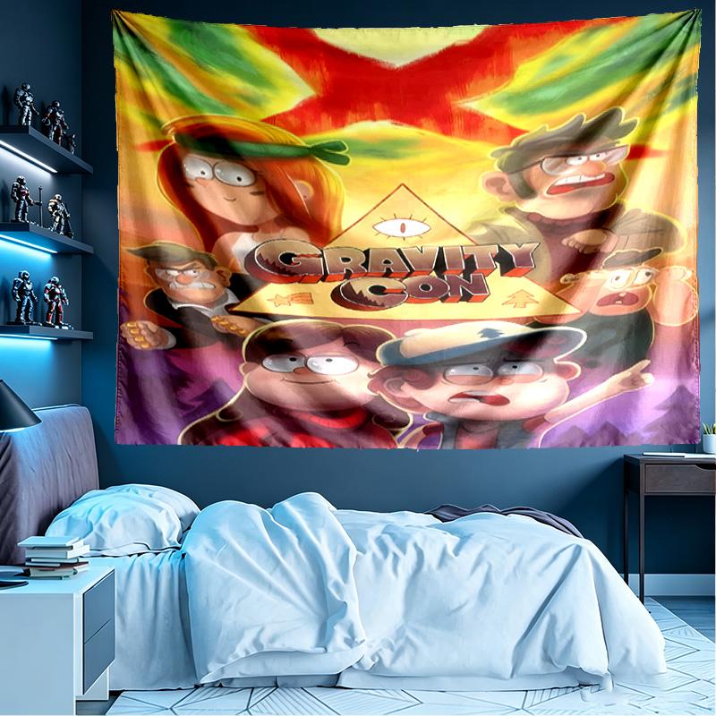 Gravity Falls Print Tapestry, Lightweight Wall Hanging, for Bedroom, Dorm, Living Room, Home Art Decor, Birthday Christmas Gift for Friends