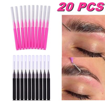 Mini cepillo de cejas 20 piezas, cepillo para permanente, cepillos desechables para levantar cejas, microcepillos de pestañas flexibles, aplicadores, herramientas de maquillaje