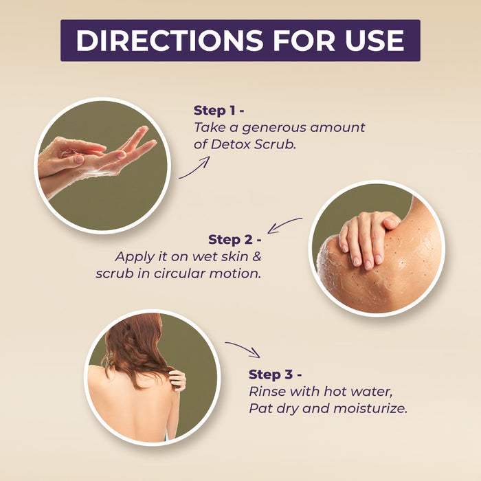 Sanfe Back & Bum Detox Scrub (Dry) With Peach Extracts & Olive Oil - 100gm